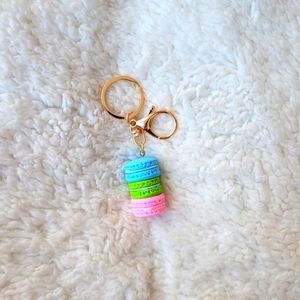 Macaron key chain with lobster clasp and jump ring